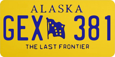 AK license plate GEX381