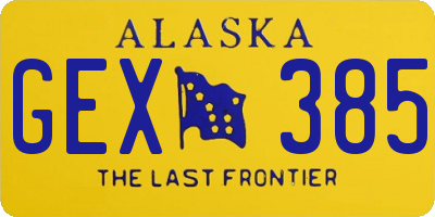 AK license plate GEX385