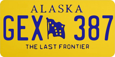 AK license plate GEX387