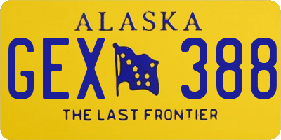 AK license plate GEX388
