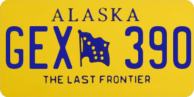 AK license plate GEX390