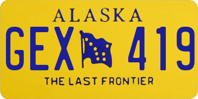 AK license plate GEX419