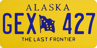 AK license plate GEX427