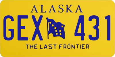 AK license plate GEX431