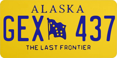 AK license plate GEX437