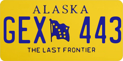 AK license plate GEX443