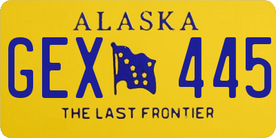 AK license plate GEX445