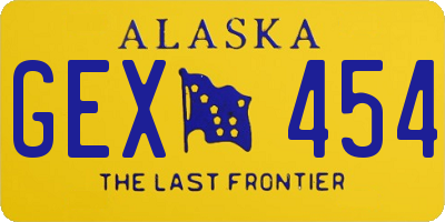 AK license plate GEX454