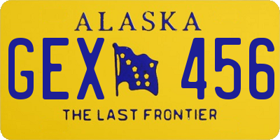 AK license plate GEX456