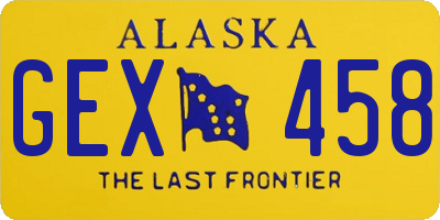 AK license plate GEX458