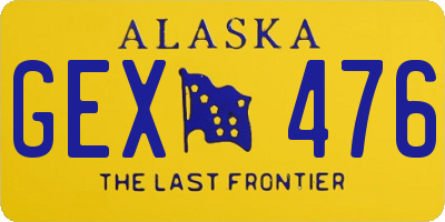 AK license plate GEX476