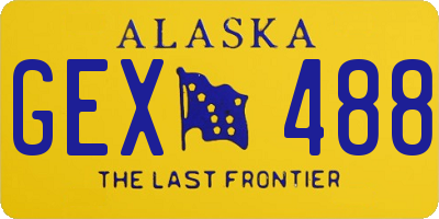 AK license plate GEX488