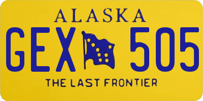 AK license plate GEX505