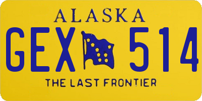 AK license plate GEX514