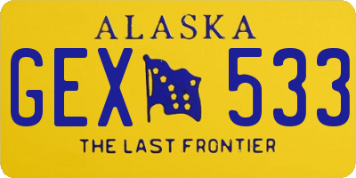 AK license plate GEX533