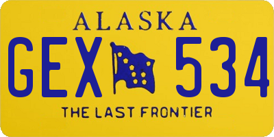 AK license plate GEX534