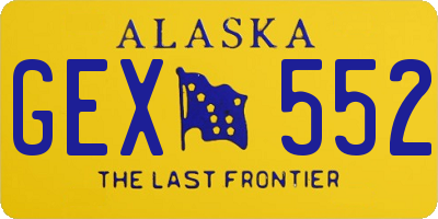AK license plate GEX552