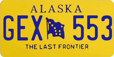 AK license plate GEX553