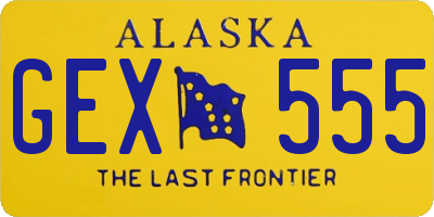 AK license plate GEX555