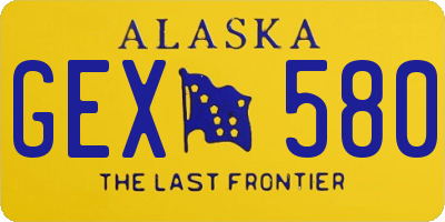 AK license plate GEX580