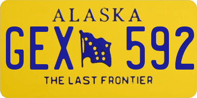 AK license plate GEX592