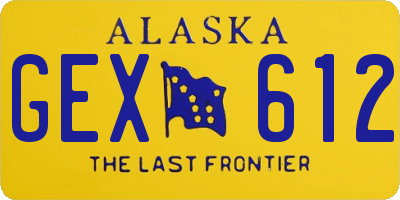 AK license plate GEX612