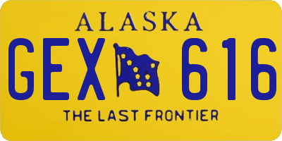 AK license plate GEX616