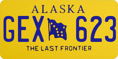 AK license plate GEX623