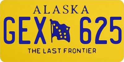 AK license plate GEX625