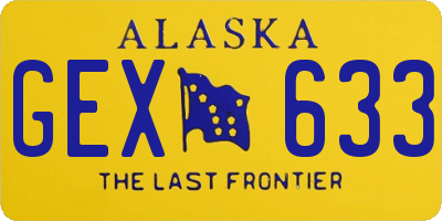 AK license plate GEX633