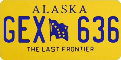 AK license plate GEX636