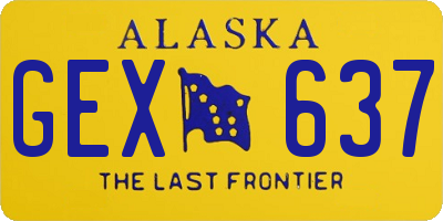 AK license plate GEX637