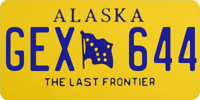 AK license plate GEX644