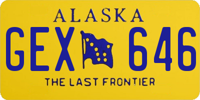 AK license plate GEX646
