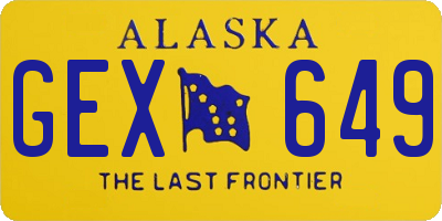 AK license plate GEX649