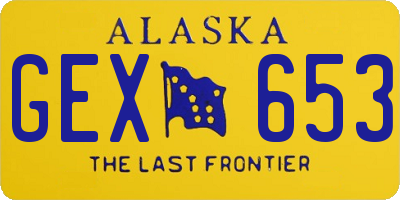 AK license plate GEX653