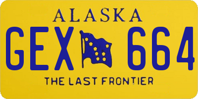 AK license plate GEX664
