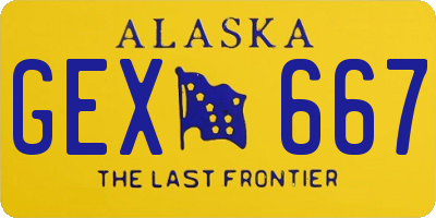 AK license plate GEX667