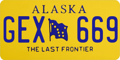 AK license plate GEX669