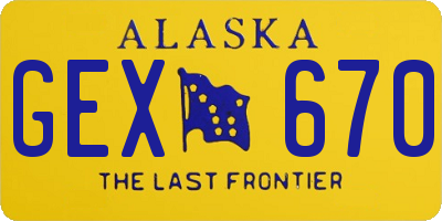 AK license plate GEX670