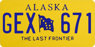 AK license plate GEX671