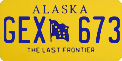 AK license plate GEX673