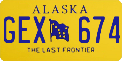 AK license plate GEX674