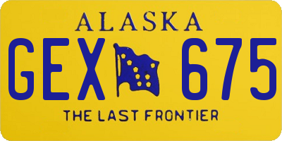 AK license plate GEX675