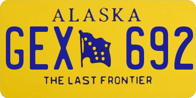 AK license plate GEX692