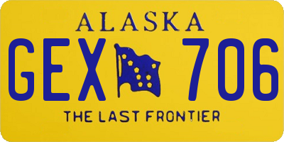 AK license plate GEX706