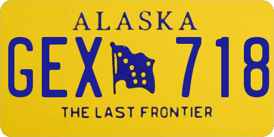 AK license plate GEX718