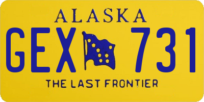 AK license plate GEX731