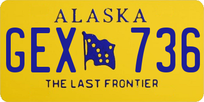 AK license plate GEX736