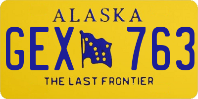 AK license plate GEX763